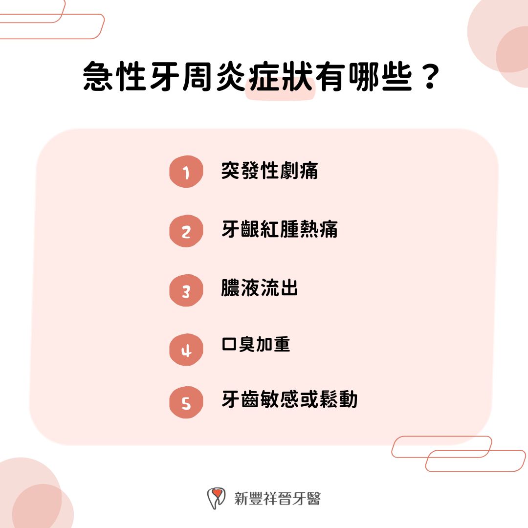 急性牙周炎症狀有哪些？