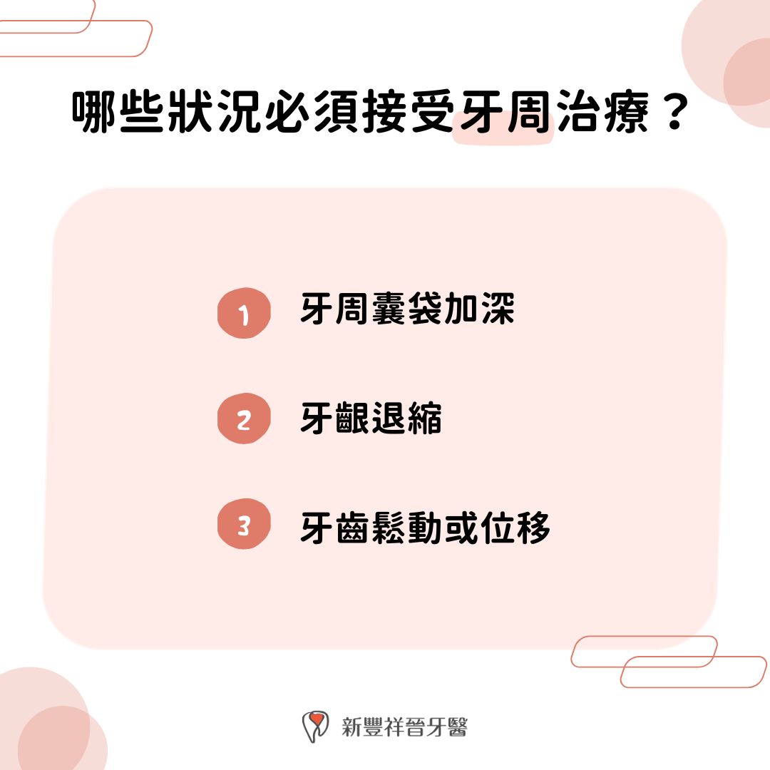 哪些狀況必須接受牙周治療？